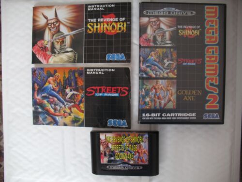 * Mega Games 2 Sega Mega Drive Golden Axe Streets of Rage The Revenge of Shinbi - Foto 1 di 14