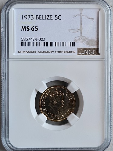 Belize 5 Cent 1973 NGC MS 65