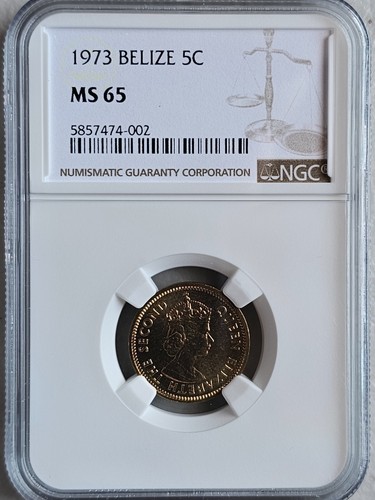 Belize 5 Cents 1973 NGC MS 65 - Picture 1 of 2