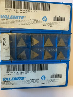 NEW 10  PCS.VALENITE, TEG 2521 VC3 CARBIDE INSERTS