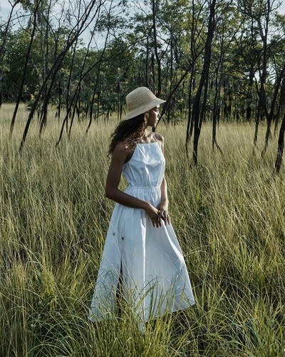 179 COUNTRY ROAD Tie Waist Maxi DRESS 6 
