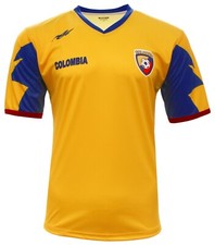 COLOMBIA  New Arza Soccer Jersey Yellow/Blue 100% Polyester