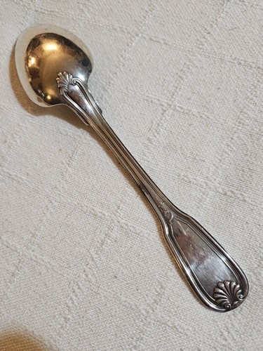 One Ercuis Maintenon Shell Coquille Silver-plate Serving Spoon 8.5" France - Picture 2 of 7