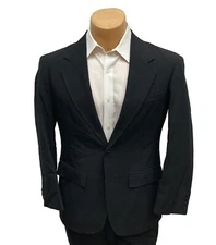 New Men's Executive Apparel Black Suit Jacket Sport Coat Two Button Size 52L