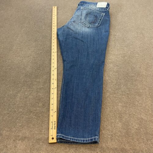 BIG STAR Jeans Womens 33 Blue Denim Stretch Embroidered Comfort Fit Straight Leg - Picture 12 of 13
