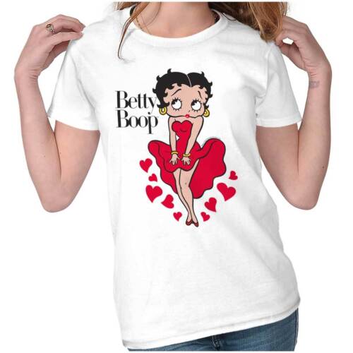 Cute Retro Betty Boop Vintage Cartoon Hearts Womens Top Junior Graphic Tee