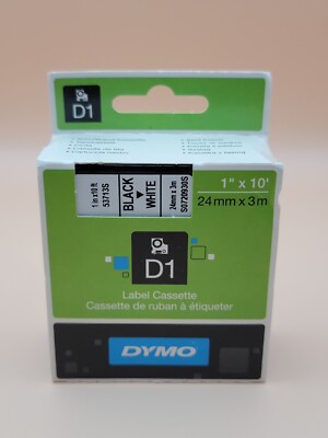 Dymo D1 Label Tape 24mm x 3m Black on White Dymo Label Cassette
