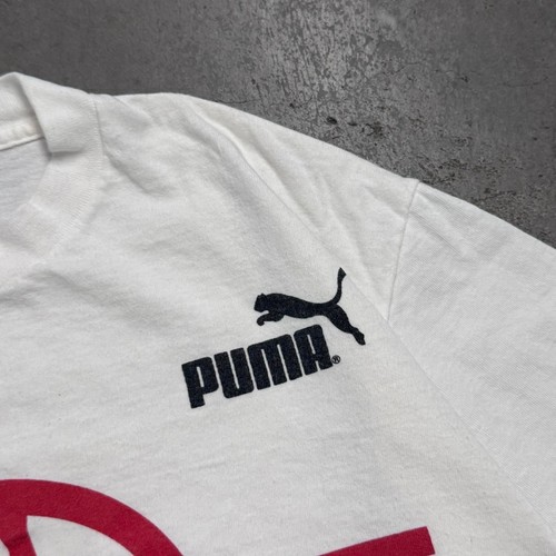 rare vintage 80s puma eintracht frankfort logo futbol tshirt large soccer white - Picture 3 of 6