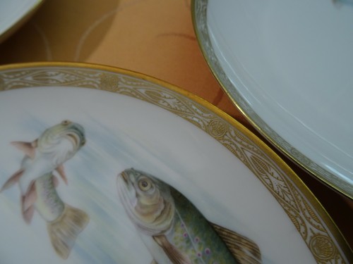 Hutschenreuther Selb LOUISE Fischservice mit 60 cm Platte Spitzenvergoldung - 第 7/12 張圖片