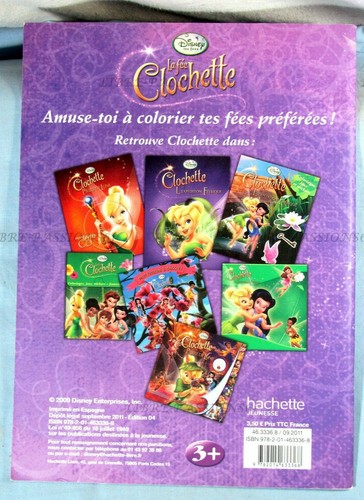 LA FÉE CLOCHETTE, LIVRE DE COLORIAGE, ÉDITONS DISNEY/HACHETTE JEUNESSE, 2011 - Picture 2 of 9