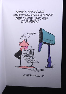 Vintage 1992 Opus n Bill PLEASE WRITE Mailbox Greeting Card w