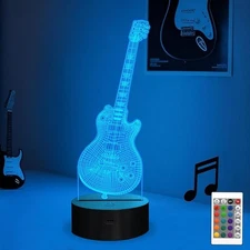 Attivolife Guitar Lamp Gift Electric 3D Night Light with Remote 