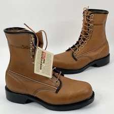 Vintage Wolverine Durables Brown Leather 🇺🇸 Work Boots Mens 6.5 NOS NICE Boot
