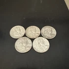 Franklin Half Dollar - 90% Silver - Lot of Five (5) Coins!