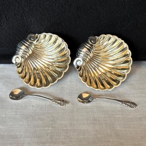 Two Charles Boyton English sterling silver open salt cellars & spoons, ca 1900