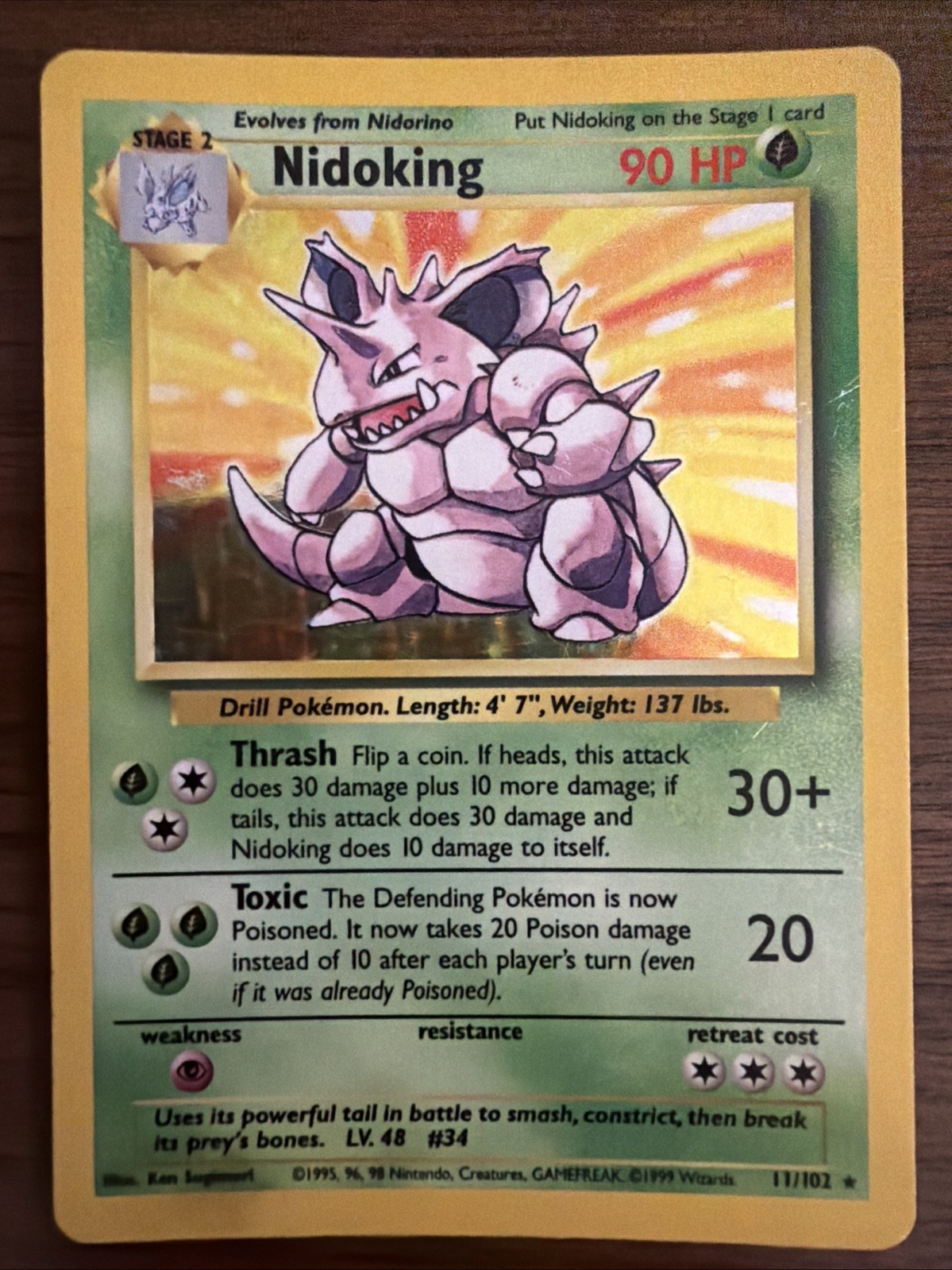 Nidoking 011/102 Base Set Holo