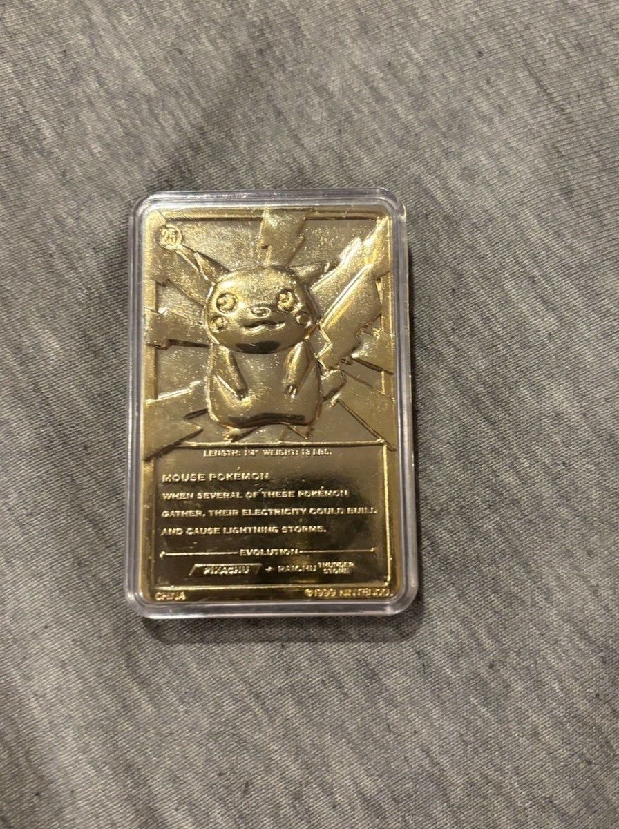 Burger King Pokémon Pikachu Gold-Tone Metal Collectible Bar/Ingot