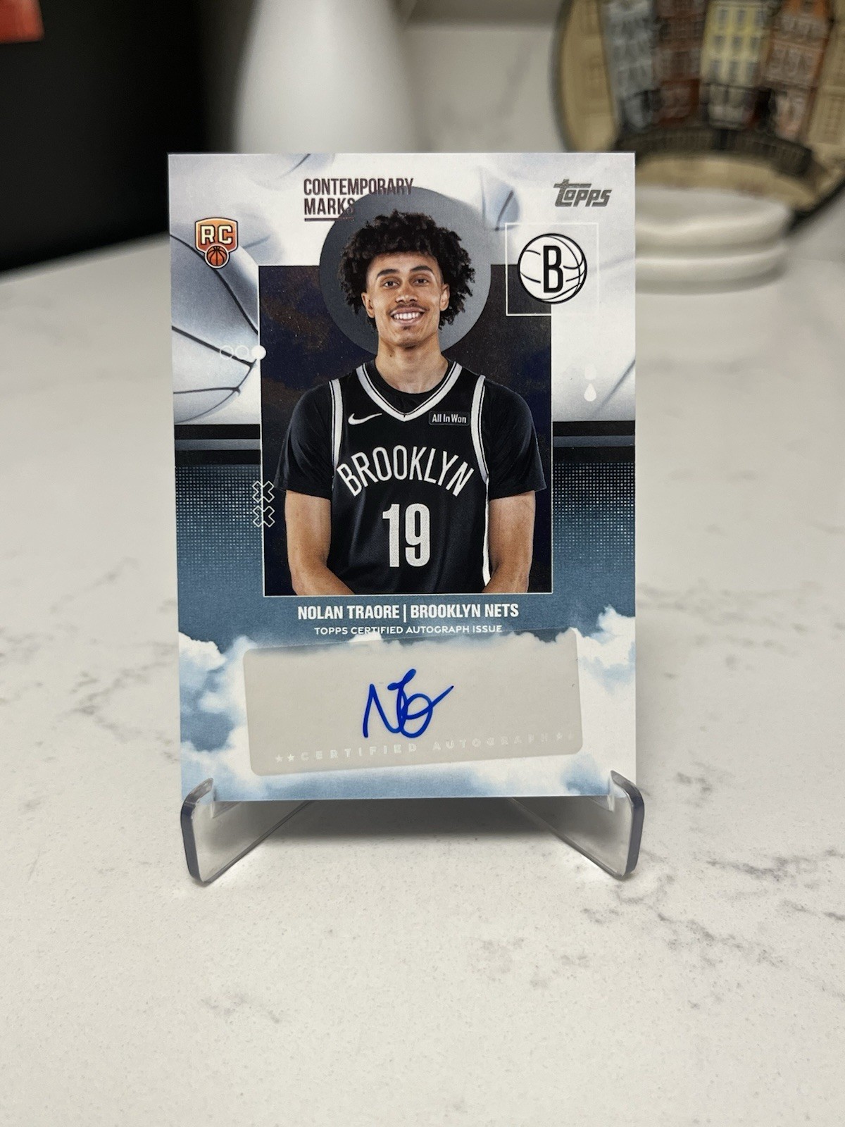 2025-26 Topps Nolan Traore Rookie Auto #CM-NT Nets RC Contemporary Marks