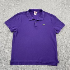 Lacoste Polo Shirt Mens 7 XXL Purple LIVE Pique Short Sleeve Crocodile Logo