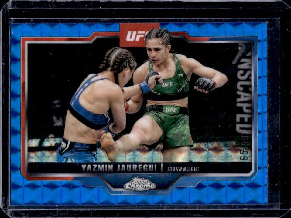 2025 Topps UFC Chrome Yazmin Jauregui Blue Geometric Refractor #/99