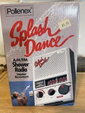 Pollenex Splash Dance AM/FM Shower Radio NEW Vintage 1987 Model SR1 White New
