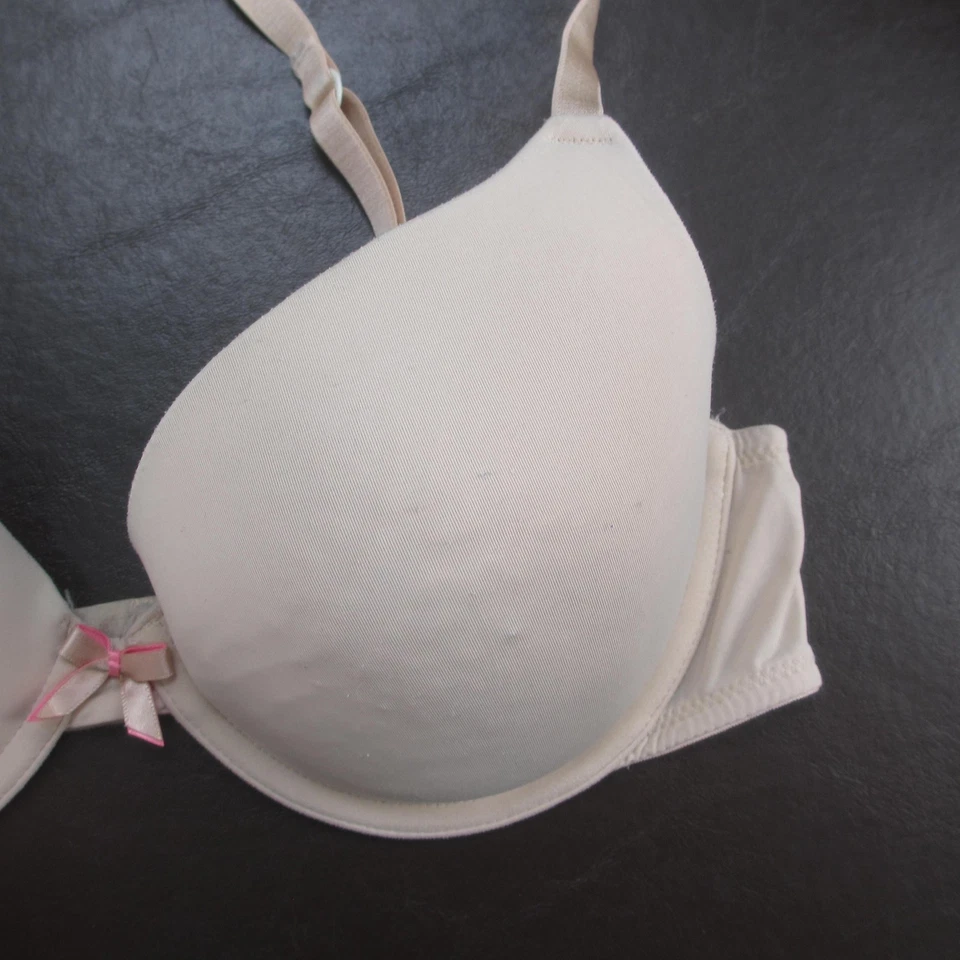 Xhilaration Sujetador Mujer 36B Beige Camiseta Acolchada Correas Ajustables Forro Rosa Foto 4 de 4