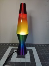 Retro Style Rainbow Lava Lamp 11.5" Colorful Motion and Glitter Lava Original