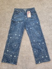 Levi strauss signature girls wide leg jean size 18 blue adjustable waist band