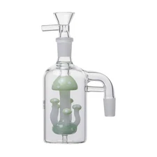 90° 14mm Mush. Glass Ash Catcher w Bowl Slide 4 Hookah Bubbler Bong Water Pipe G