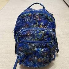 Mochila Kipling Seoul Midnight Flock Patrón Pavo Real Azul