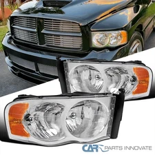 Fits 2002-2005 Dodge Ram 1500 2500 3500 Clear Headlights Lamps L+R Replacement
