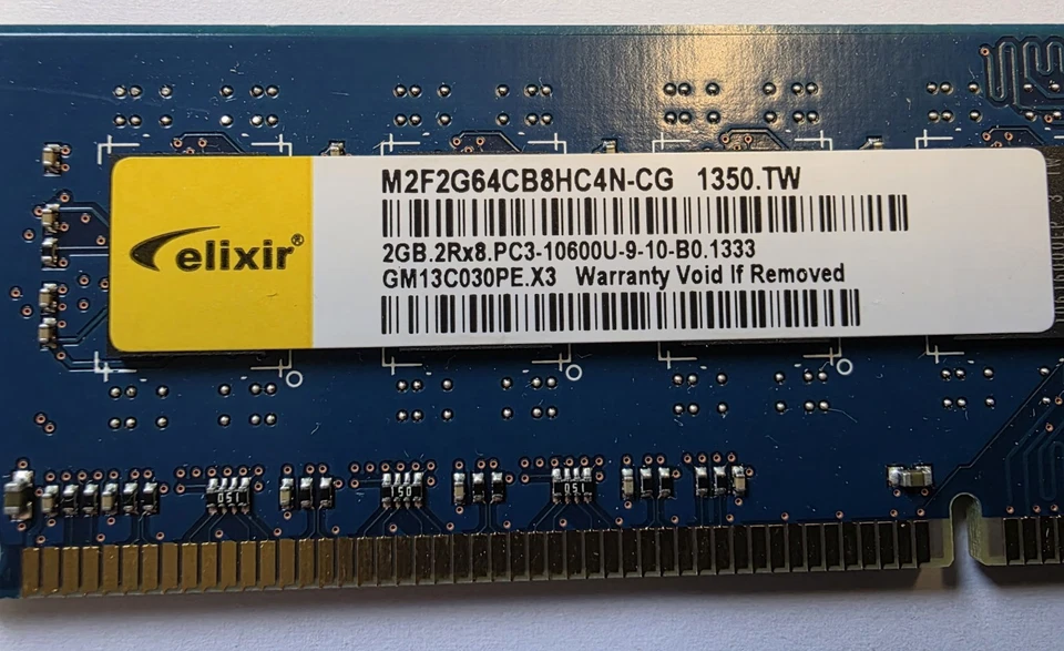 Elixir 2GB M2F4G64CB8HG5N-CG DDR3-1333Mhz PC3-10600RAM Memory #B-462-14 - Image 3 of 4