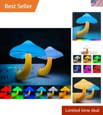 Sensor LED Mushroom Night Light - Plug in Wall Mushroom Light Magic 7 Color C...