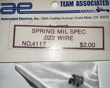 Team Associated (2) Spring MIL SPEC .022 Wire #4117 New Vintage RC Car