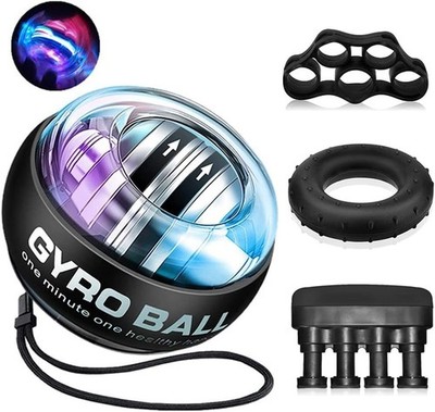 Handtrainer Gyroball, Fingertrainer mit LED Licht, Unterarmtrainer