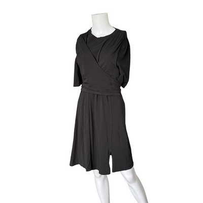 Lululemon Cotton Wrap T-shirt Dress Black Short Sleeve Neutral Womens Size  10 | eBay