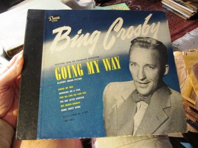 3x10'' RECORD STORAGE ALBUM Empty Binder BING CROSBY GOING MY WAY Decca DA-405 