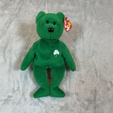 Ty Beanie Baby "Erin" the Irish Bear 1997   Green Shamrock-Vtg Collectible Plush