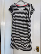 H&M MAMA Striped T-Shirt Dress Black & White Round Neck Knee Length Size L
