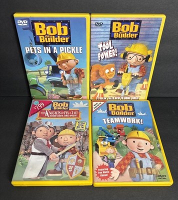 4 Bob The Builder DVDs Teamwork Tool Power Pets in a Pickle Knights of Fix A Lot