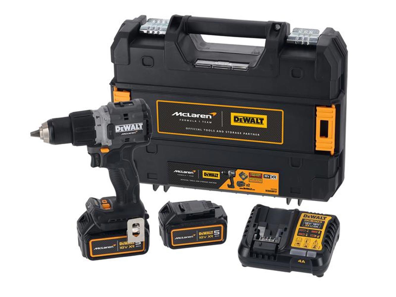 DeWALT DCD85MP2T McLaren XR 18V Brushless Combi Drill with 2 x 5.0Ah Batteries - Image 10