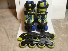 SCHWINN Kids 2-in-1 Quad Inline Roller Skate w/ Adjustable Size 1-4 Used VG