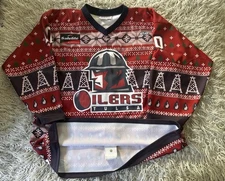 Tulsa Oilers ECHL Game Worn Garrett Ladd SIGNED  Christmas Ugly Sweater Jersey