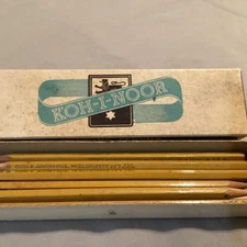 Vintage In Box L&C Hardtmuth NJ USA KOH-I-NOOR DRAWING PENCILS 2B #1500