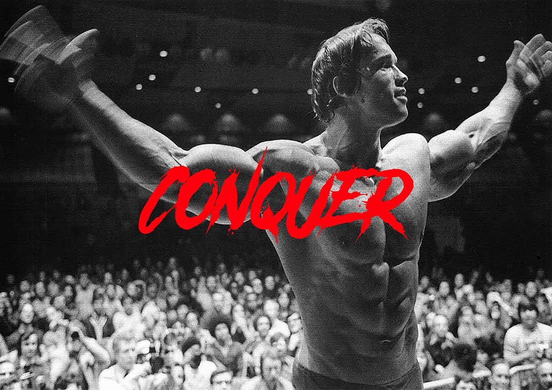 Large A0 A1 Arnold Schwarzenegger Conquer Gym Home Motivational Wall Art Poster