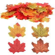 200 Pcs 4 Colors Fall Leaves Fake Leaves Artificial Fall Autumn Leave Decor