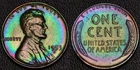 1953-D Lincoln Wheat Cent penny RAINBOW TONING and high luster (61-26)