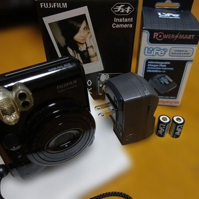 FUJIFILM instax mini 50S Piano Black Instant Camera with Charger