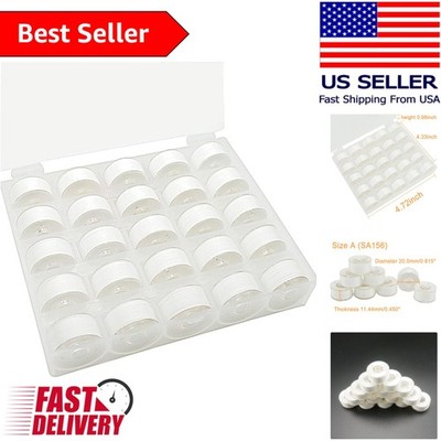 Craft-Ready 25Pcs 60S/2 White Prewound Bobbin Thread - Perfect for DIY Projects