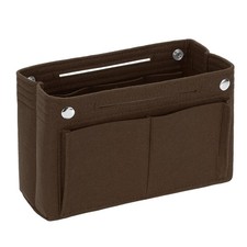 Purse Organizer Insert Felt Organizer Bags with Snap Dark Coffee